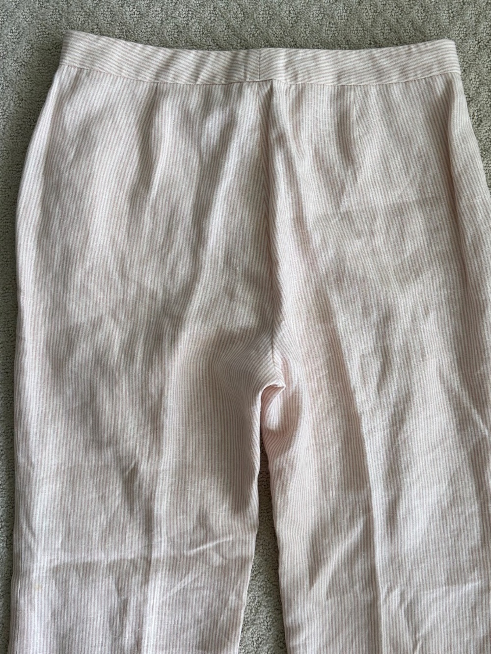 Lauren Ralph Lauren Striped Straight Leg Linen Trousers 14P Lightweight Preppy - Picture 11 of 14